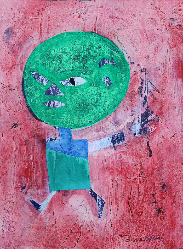 Earth Man. Abstract painting by Michael Knight, Fremantle, Australia
