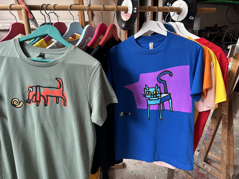 Galoot hand printed art T-shirts, Fremantle, Western Australia