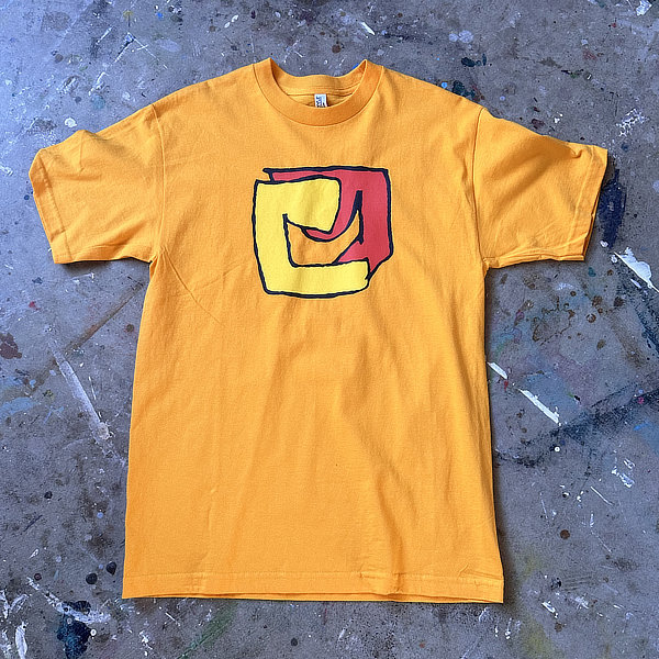 Yellow Galoot hand printed art T-shirt, Fremantle, Western Australia