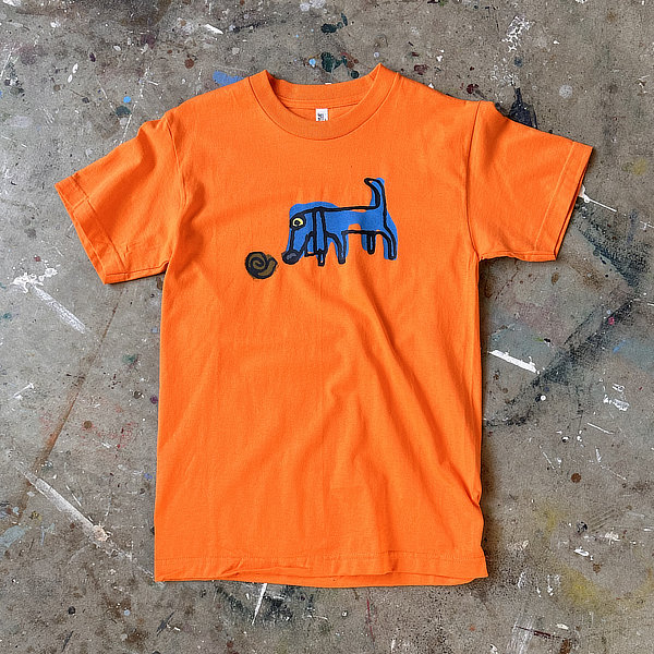 Orange Galoot hand printed art T-shirt, Fremantle, Western Australia